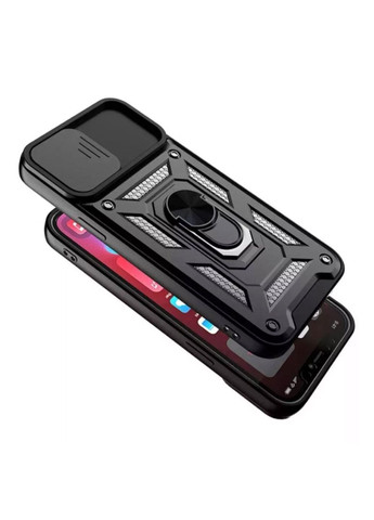 Чохол Shockproof для Apple iPhone 15 Pro Max - протиударний, з підставкою і шторкою камери - Black Primo (369608617)