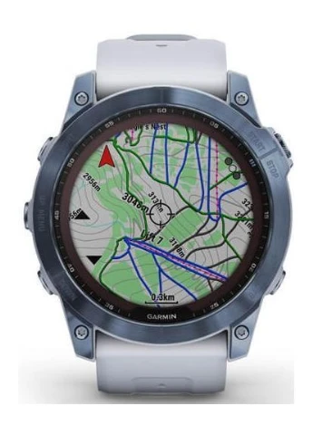 Смарт-часы Fenix 7X Sapphire Solar M. Blue DLC Titanium w. Whitestone Band (010-02541-14/15) Garmin (391472882)
