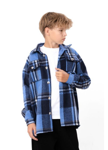 Байкова підліткова сорочка в клітинку з кишенями (p-13802) Носи своє (363043705)