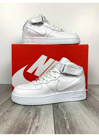 Белые демисезонные кроссовки мужские nike air force 1 high white v2 найк аир форс 1 премиум No Brand