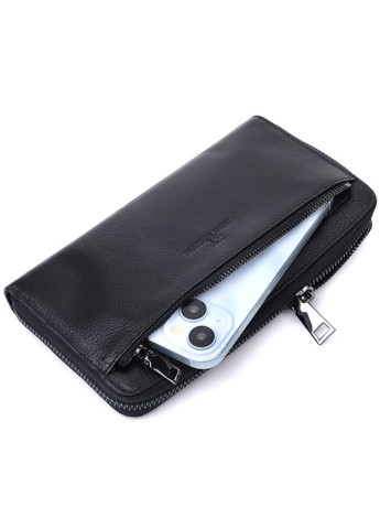 Чоловічий клатч для документів з натуральної шкіри з ручкою та ремінцем чорний (sku_22681) No Brand (328922775)