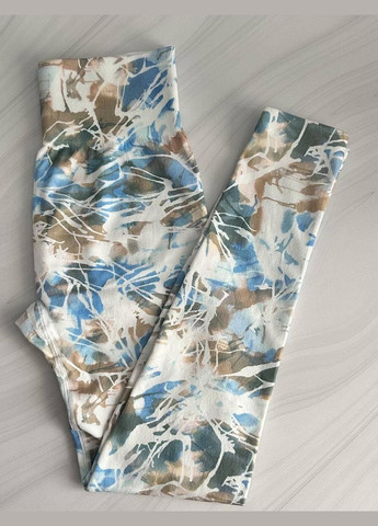 Комбинированные женские спортивные леггинсы (лосины) тай-дай для фитнеса и йоги No Brand