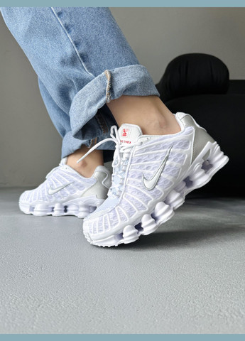 Белые демисезонные кроссовки мужские и женские nike shox tl white | найк шокс тл белые No Brand