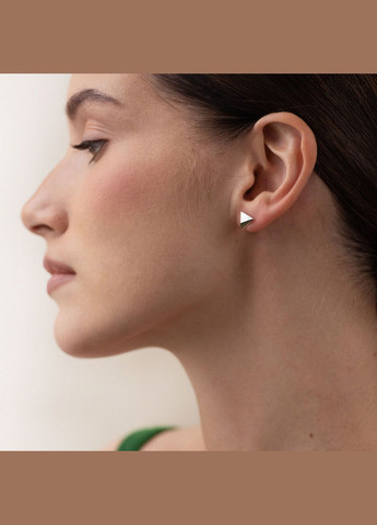 Серьги - пусеты Пирамида в красном золоте с08091 Oniks (271039970)