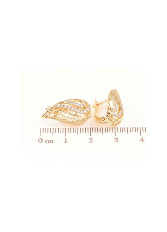 Сережки англійська застібка Позолота 18K «Різьблений візерунок з кристалами» 281676 Xuping Jewelry (366546517)
