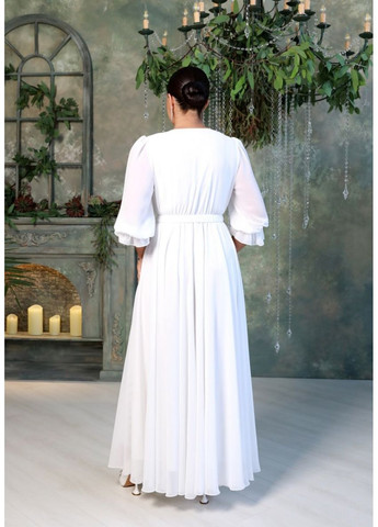 Белое коктейльное платье а-силуэт FashionYouWant однотонное