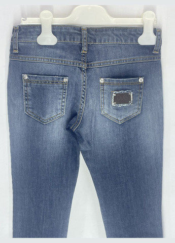 Серо-синие демисезонные зауженные джинсы D&G