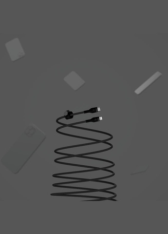 Кабель USB-С - Lightning, BRAIDED SILICONE, 1m, black Belkin (331605253)