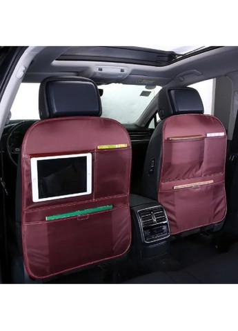 Автомобильный органайзер на спинку для защиты сидения хранения вещей 65х50 см (476728-Prob) Бордовый Unbranded (289458322)