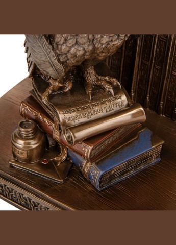 Статуетка настільна Мудра Сова 24х11х14 см 78073 бронзове напилення полістоуну Veronese (302239127)