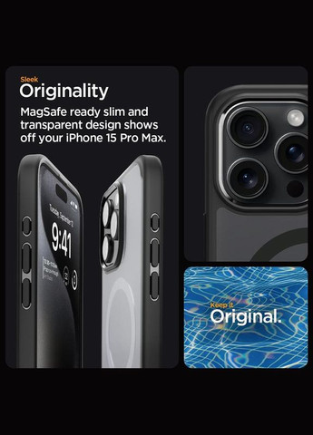 Чехол-накладка Ultra Hybrid MagFit для iPhone 15 Pro Max Frost Black (ACS06581) Spigen (341489497)