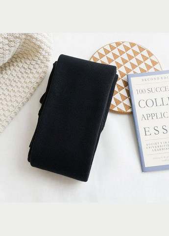 Колготки бавовняні на тонкому флісі в рубчик 1200D чорні No Brand (314862690)