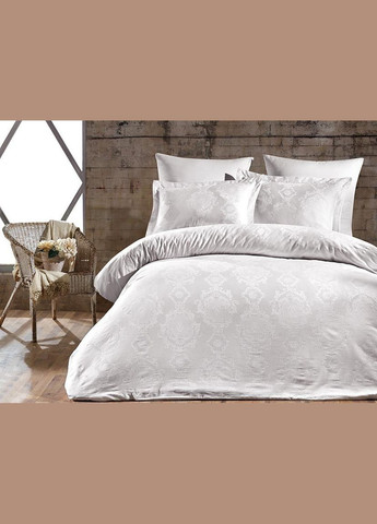 Постільна білизна сатин жакард — Louisa beyaz білий євро Dantela Vita (304574375)