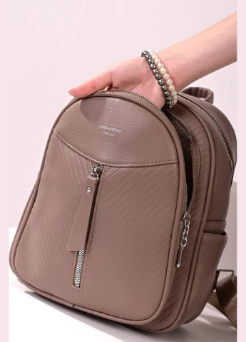 Рюкзак жіночий бежевий код 7-1021 PTR No Brand (317769270)