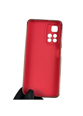 Чохол для Redmi Note 11 Pro Plus 5G глянсовий із золотою окантовкою із захистом сяомі редмі нот 11 про плюс червоний Xiaomi (366023332)