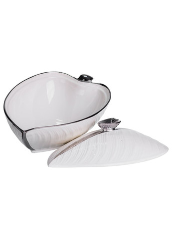 Супниця 800 (мл) порцелянова 32×21×16 (см) з кришкою Білий з сріблом XL-4054AS Yiwu (370800309)