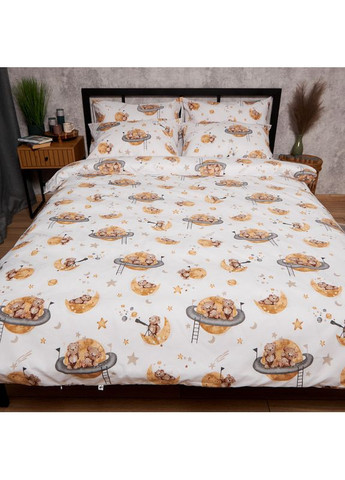 Комплект постільної білизни Бязь Gold Люкс євро 200х220 наволочки 2х50х70 (MS-820009846) Moon&Star Teddy Dreams (356116657)