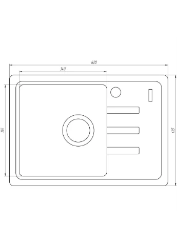 Гранитная мойка MONO 620х435мм-А0002 Globus Lux (392248677)