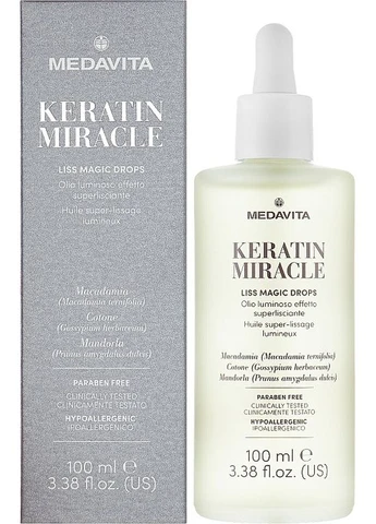 Разглаживающие магические капли для волос Keratin Miracle Liss Magic Drops 100 мл Medavita (396469739)