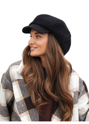 Кепка жіноча восьмиклинка темно-сіра вовняна VECONS Восьмиклинка — додає об'єму та стильності (319170491)