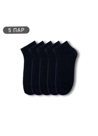 Чёрные набор носков 5 пар, черный, короткие, 39-42 Rovix однотонные (299306352)