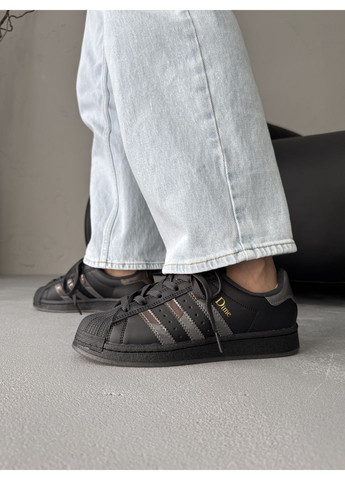 Кросівки чоловічі і жіночі Adidas Superstar x Dime Black | Адідас Суперстар чорні No Brand чорні демісезони (370149907)