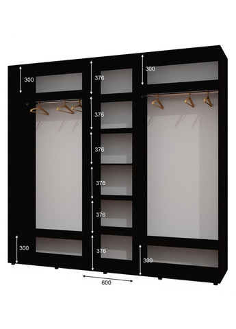 Шкаф-купе трехдверный 240*60*250 Венге магия 2 Зеркала с пескоструйным рисунком/Зеркало ШК-04 Алекса (360477063)