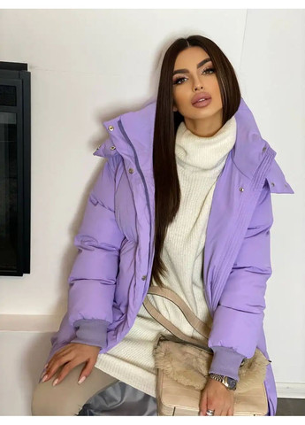 Сиреневый зимний Пуховик No Brand