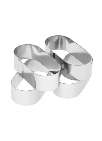 Металлические овальные формочки порционные для эклеров, пирожных и тарталеток 8х4х2.5 см (набор из 4 штук) Master Class (361079624)