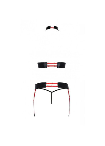 Красный демисезонный комплект женского белья из ремешков aziza красный - cherrylove Passion