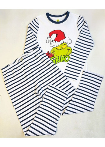 Белая зимняя детская пижама новогодняя с длинным рукавом для мальчиков Disney Піжама