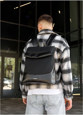 Чоловічий рюкзак Rene Option чорний 37х31x14см Sambag (399207658)