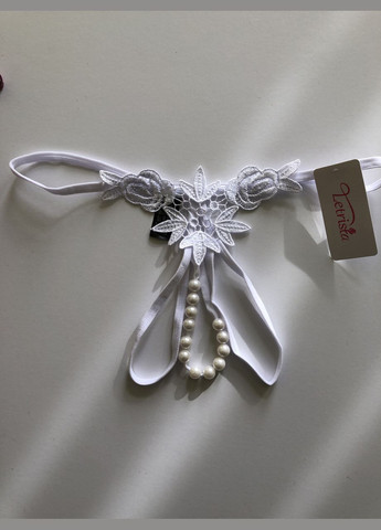 Трусики с разрезом стринги с жемчужинами трусики с бусинками сексуальное эротическое белье Sexy One Size (8-123) No Brand (312005249)