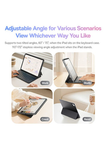 Чохол-Книга з клавіатурою Brilliance KA3 Detachable Keyboard Case for iPad Pro 11inch-Air 4-Air 5 10.9inch-iPad Air 6-Air 7 Baseus (369931631)