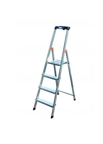 Алюмінієва драбина-стрем'янка Safety 126320 (4 сходинок) одностороння розставна (22881) Krause (306551637)
