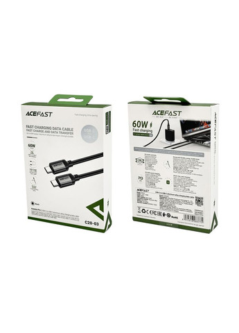 Кабель USB-C to USB-C aluminum alloy charging data cable (6974316283775) Acefast C20-03 (367268568)