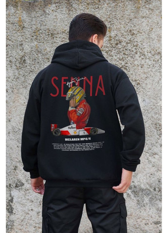 Утеплене зіп худі на флісі зіпер з принтом Senna Kane Black Without (362441435)