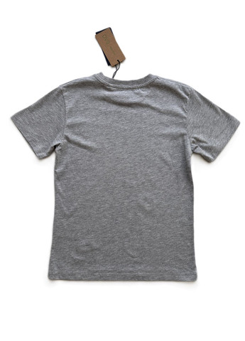 Серая летняя футболка для парня серая с надписями 2000-40 (134 см) OVS