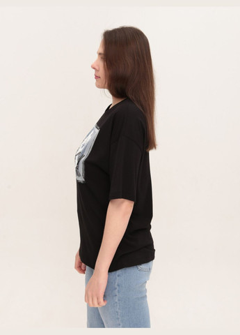 Женская футболка черная с цветами X-trap Пряма - (324026487)