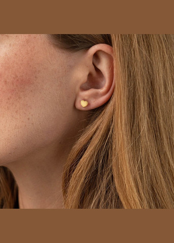 Золоті сережки - пусети Сердечка с06192 Oniks (264022324)