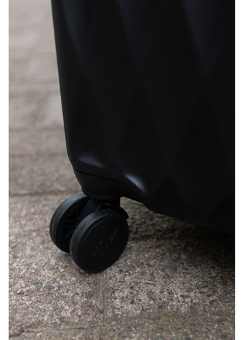 Валіза пластикова ручна поклажа S, колір чорний Wings 190 (361152769)