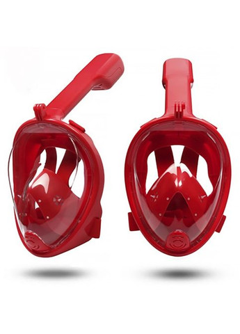 Повнолицева панорамна маска для плавання S/M снорклінгу GTM (S/M) Червона з кріпленням Original Red Free Breath (275334963)