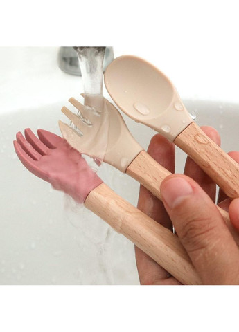 Набір силіконового дитячого посуду для прикорму на присосках із харчового силікону темно No Brand (362712339)