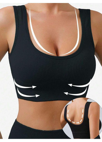 Чёрный бюстгальтер SHEIN