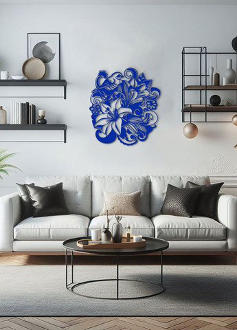 Декоративное панно на стену, деревянный декор в комнату "Лилия цветущая", интерьерная картина 70х80 см Woodyard (292113792)