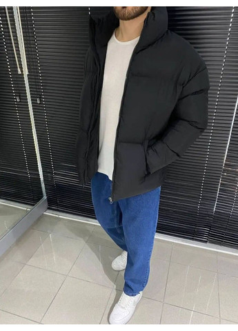 Черная зимняя мужская теплая куртка из матовой плащевки канада на синтепоне 250 Україна