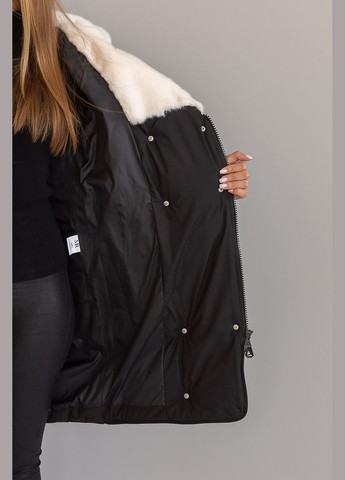 Черная зимняя женская зимняя куртка удлиненная фрея MioRichi