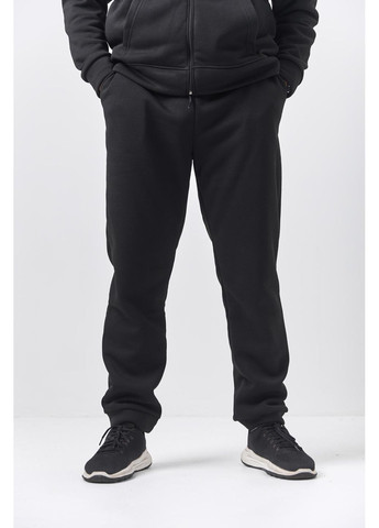 Чоловічий теплий спортивний костюм Великого розміру на блискавці з тринитки на флісі, чорний No Brand (362193114)