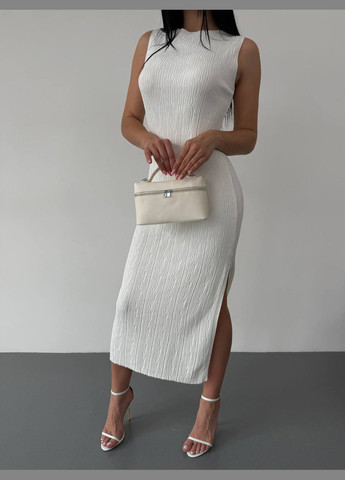 Молочна святковий, кежуал, вечірня стильна базова сукня міді Vakko однотонна