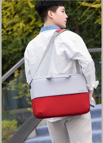 Сумка для ноутбука червона 15.6" Містка сумка для ноутбука Захисна сумка для ноутбука 15 дюймів червона сіра XD Design (331900772)